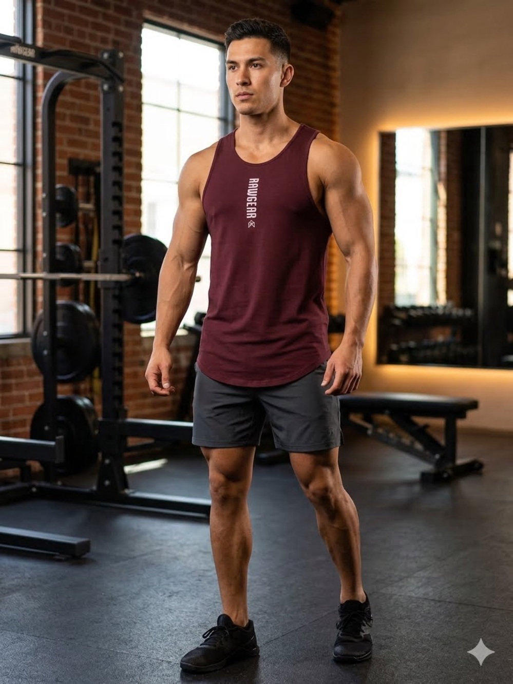 Ridgewear Men's Burgundy Athletic Tank Top